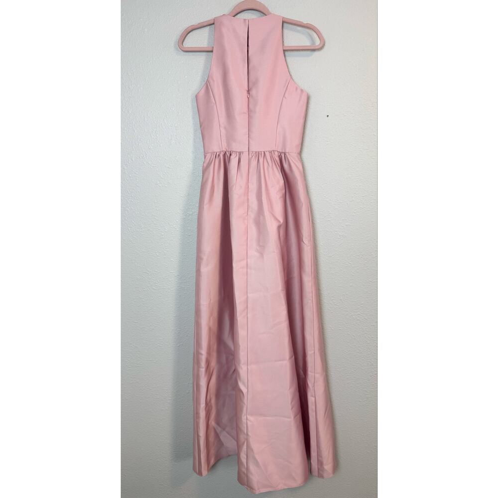 Alfred Sung D707 Rose Satin Maxi Dress Sleeveless Keyhole Back 4 - Picture 6 of 9